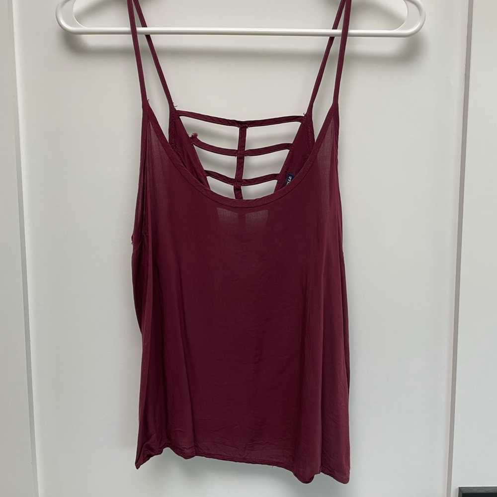 Brandy Melville Strappy Crop Top in Burgundy